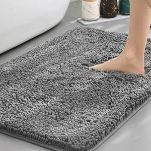xpkQ Non Slip Chenille Bath Rug Quick Water Absorption Bathroom Floor Mat Entrance Doormat for Washroom Toilet Door Decoration R7Q2P