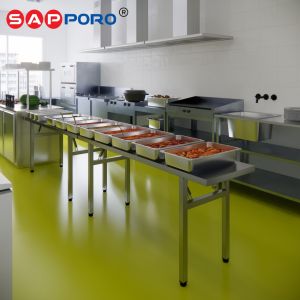 SAPPORO LEIWEN - Meja Stainless Lipat Dapur Restoran dan Laboratorium | Meja Lipat Multifungsi | Portable Folding Stainless Steel Table