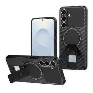 SamsungA17 Carbon Fiber Stand Holder Magnetic Phone Case for Galaxy Samsung A17 A 17 5G 4G Casing For SamsungS25 Back Cover