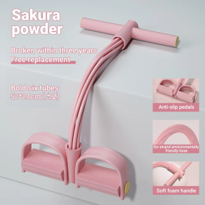 IMUTO 4-tube Foot Pedal Puller Fitness Multifunction Pedal Leg Puller Yoga Pilates Equipment Tension Puller Home Equipment Pull Rope
