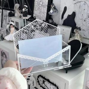 MUSCLEX Chấm bi Hộp đựng đồ Acrylic Dòng Phong Bì Giá trưng bày để bàn Ins Đa năng Giá để đồ