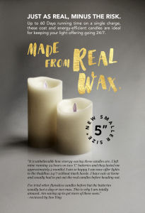 Flameless Wax Pillar Candle (Ivory)