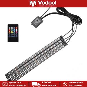 【Vktech】 Multicolor 72 LED Car Atmosphere Light with Sound Active Function Remote Control and USB Port for Interior Decoration