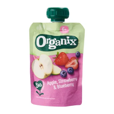 Organix Baby Pouch Apple Strawberry And Blueberry Baby Snack - 100G