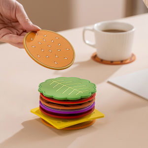 【SG】8 Pcs/Set Cup Coasters Creative Burger Cup Coaster Drink Coffee Pad Placemat Mat Insulation Dining Table Cute Decor