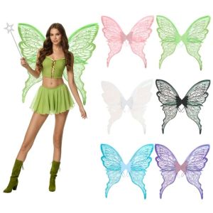 YOUSHI TOP Plastic Material Fairy Wings Lightweight Sparkling Elf Wings Chic Multicolor Butterfly Wings Halloween