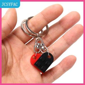 JCSYFAC  2pcs tình yêu trái tim gạch Keychain cho các cặp vợ chồng Tình Bạn sinh nhật Món quà trang sức