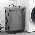 Dirty Clothes Storage Basket Large Laundry Hamper Home Folding Laundry Basket Organizer With Stand Grey Brown. 