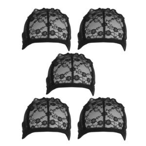5Pcs Lace Wig Caps Mesh Design Elastic Adjustable Straps for Comfortable Wig Making Fashionable Wig Accessories