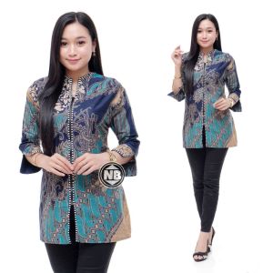 [BISA COD] Baju Batik Wanita - Blus Wanita - Blouse Batik Sulur Manggar - Atasan Wanita Blus Kantor - blouse batik - atasan batik - batik twins