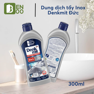 Dung dịch vệ sinh tẩy rửa nồi inox bồn rửa chén bát tẩy dầu mỡ trên bếp DENKMIT 3 IN 1 Hàng nhập khẩu Đức chai 300ml