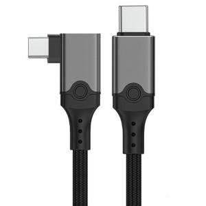 Type C Straight Head Male to 90 Degree Bend Male Data Cable 240W Charging 80Gbps Data Transmission Support 60Hz Video