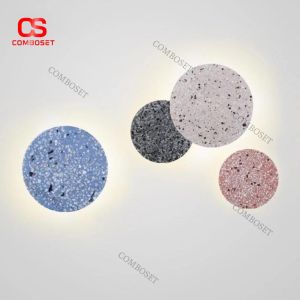 Đèn Tường Tròn Terrazzo Đa Màu Nghệ Thuật Trang Trí Hiên Nhà