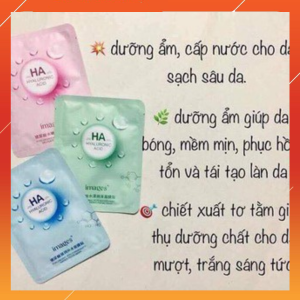 Combo 5 gói Mặt nạ giấy HA Images Bioaqua dưỡng trắng da mụn cấp ẩm thải độc làm sạch da mặt