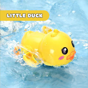 LILY & ADORA Wonderful Toys Baby Bath Toy Swimming Plaything Cartoon Tortoise Cute Animals Shape Baby Accompany Bathing Tools Wind-up Turtle/Dolphin/Crab/Yellow Duck