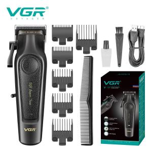 VGR V-197 Professional Hair Trimmer for Men Portable Cordless Mens Beard Trimmer Clipper with 6 Guide Combs USB Rechargeable