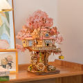 ROBOTIME Rolife Sakura Tree House DIY 3D Wooden Puzzle Model Toys Games Girls Adult Birthdays Gifts. 