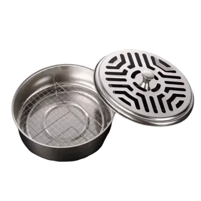 CHENJIE Fireproof Mosquito Coil Tray Stainless Steel Anti-scalding Mosquito Coil Box Tools Portable Aromatherapy Tray Household