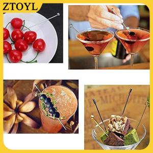 ZTOYL 4pcs thép không gỉ Cocktail Gậy trái cây tái sử dụng uống Martini Picks
