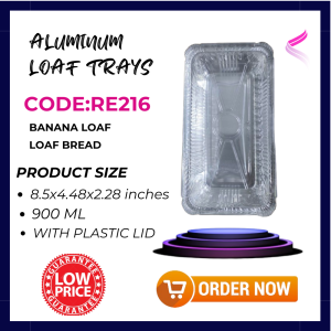 RE216 8.5x4.48x2.28   Aluminum Foil Tray With Lid Food Tray Catering Tray  - 900ml