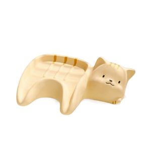 ORIGE HOUSE Cat Shape Soap Box Ceramic Creative Soap Holder  Ornament Exquisite Storage Rack Home