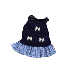 OUTOPEN Korean Style Dog Princess Skirt Breathable Thin Pet Strap Dress Comfort Bowknot Plaid Pet Summer Clothes Photograph