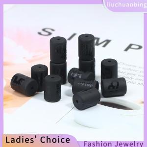 [COD] liuchuanbing Jewellery 12 hoàng đạo hạt Charms Matte đen Onyx chòm sao hạt xi lanh Mặt dây chuyền