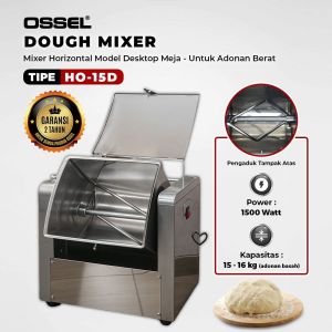 OSSEL Dough Mixer Horizontal Mixer Mie 15 Kg Model Meja Desktop HO-15D OSSEL