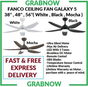 [CLIMATE VOUCHER ]FANCO CEILING FAN GALAXY 5 ( 38"  48"  56" ) WITH 6 speed remote control / FREE EXPRESS DELIVERY