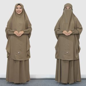 Gamis Set Syari Kajian Simple / French Hijab ( Khimar Jumbo + Rok + Niqab Bandana ) by HIjab Hayuri