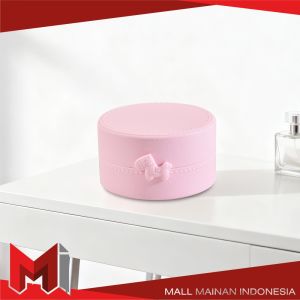 MallMainan-C1419 Kotak Penyimpanan Mini Bulat Motif Pita Kuda / Tempat Perhiasan Mini Box Serbaguna
