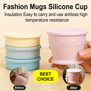 【Food Grade】Foldable Portable Telescopic Pocket Cup Reusable  High-quality Silicone Heat Resistant Travel Camping Folding Cup