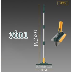 🔥🔥แปรงขัดพื้น แปรงขัดห้องน้ํา แปรงถูพื้น 3in1ขัดพื้นซอกเล็กแคบ พร้อมยางปาดน้ำไล่น้ำ ด้ามยาวแข็งแรงทนทาน ทำความสะอาด เข้าได้ทุกซอก พร้อมที่รีดน้ำในตัว มีที่กวาดน้ำ แบบด้ามยาว