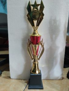 Piala Lomba Juara 1 2 3 4 (FTG body merah raser) "costum" (bisa satuan juga) & free sticker