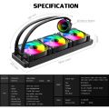 ICEMOON360 3D Temperature Monitor ARGB CPU Liquid Cooler intel AMD ชุดน้ำCPUระบบปิดหม้อน้ำ3ตอนมีจออุณหภูมิ. 