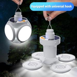 High Brightness LED Soccer Light Bulb 1200mAh IPX4 Solar USB Rechargeable Lantern for Camping and Outdoor Use