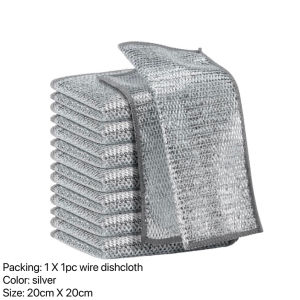 Original multipurpose wire dishwashing rag rust removal cleaning cloth dishwashing towel dishcloth steel wire dishwashing cloth non stick oil dish clean towel washing rags non scratch wire dishcloth steel wool scrubber stove cleaner tool household cleanin