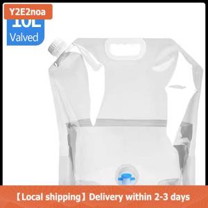 【Local shipping】 5 10L ngoài trời xách tay gấp túi nước với vòi nước đi xe đạp đi du lịch và cắm trại nhựa dày công suất lớn túi nước