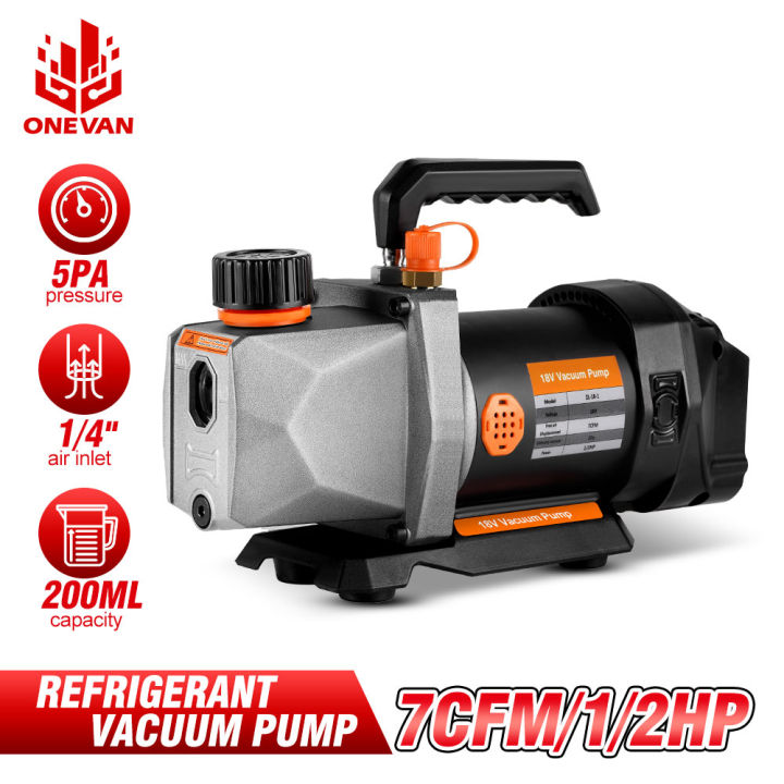 ONEVAN 7CFM 5PA Cordless Hvac Vacuum Pump 1/4 Air Intake Refrigeration