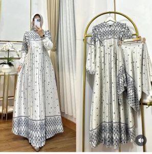GAMIS ANAKA SET JILBAB SEGI 4 TERBARU 2025 GAMIS SET HIJAB DIOR SILK PREMIUM GAMIS WANITA KEKINIAN TERLARIS