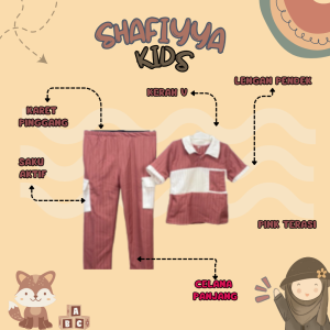 Setelan Hornet Knit Cargo Anak PEREMPUAN Usia 1-10 Tahun Lengan Pendek Celana Panjang