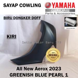 Sayap Cowling Kiri All New Aerox Cyber City Biru Dongker Doff 2023 Asli Original Yamaha