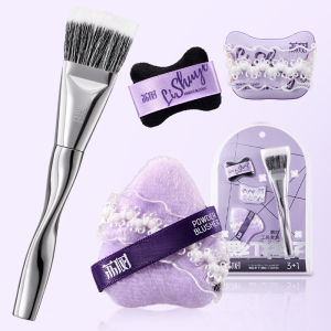 Lishu 3+1 blush tool set wool blush dotting brush can be used for powder cream makeup natural precise and clear
