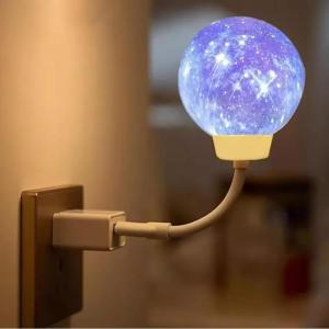 Alpha USB Voice Control Moon Lamp Sound Sensor LED Night Light with 3 Color Modes for Bedside Table