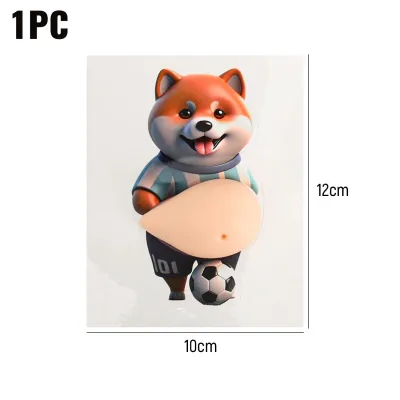 YESPERY 3D Puppy Cat Soft Squishy Belly Sticker Stress Relief Toy Cute Pet Silicone Self-Adhesive Door Handle Wall Protector Pad