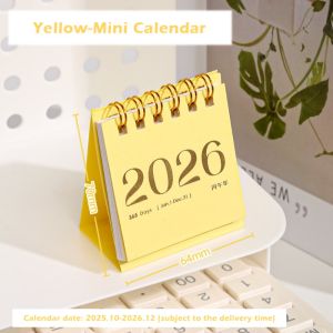 BESTOURO mini Lịch 2026 Di động Cuộn đôi Lịch kế hoạch Chất lượng cao Đồ trang trí lịch Quà tặng năm