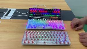 115 Jingdi Wireless Three-Model 2.4G Transparent Mechanical Keyboard Customized Backlit Hot Plug Axis Gaming Electronic Sports Keyboard