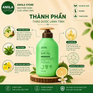 Combo Gội + Xả Bưởi Trà Cỏ Cây Hoa Lá 500g Giảm Gãy Rụng Kích Thích Mọc Tóc Phục Hồi Khô Xơ