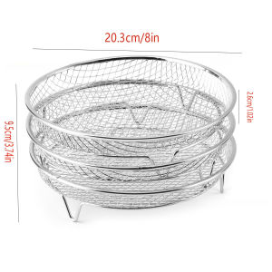 ตะแกรงพักของทอด สะเด็ดน้ำมัน อุปกรณ์ประกอบอาหาร ตะแกรงสแตนเลส 3ชั้น