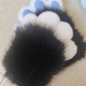 Cartoon Cosplay Costume Gloves Furry Squeaky Kig Plush Cat Paw Gloves Kawaii Warm Cosplay Props Cosplay Props
